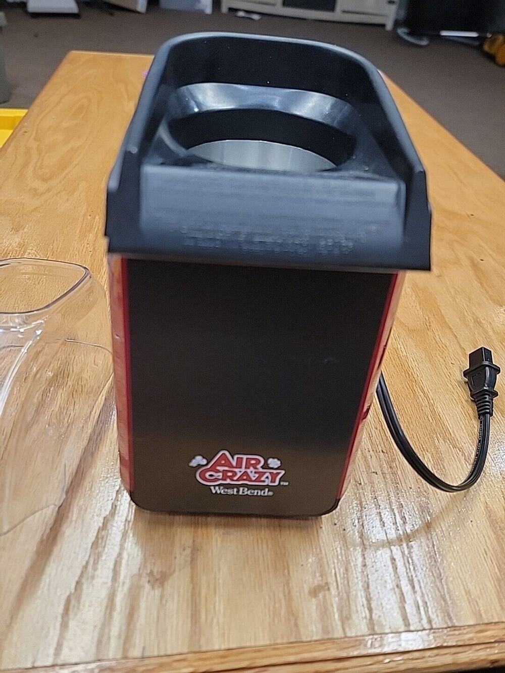 West Bend Air Crazy 4QT Popcorn Hot Air Popcorn Machine *Top Missing Lid* A34